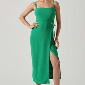 Astr Green Midi Dress
